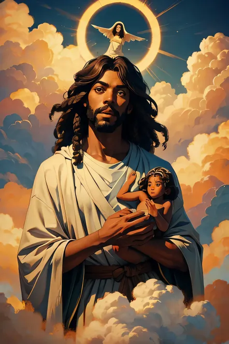 black jesus in the clouds