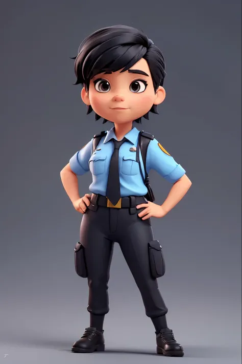 a female police officer with short black hair, from the state of Pará posing for a photo, artgerm and atey ghailan, 3d anime style, cartoon character, artgerm; Unreal 3d engine, rendering of a cute 3d anime girl, cute cartoon character, ross tran 8k, ross ...