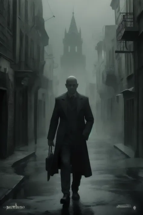 O Assombroso Devaneio de Innsmouth: View a hauntingly atmospheric scene inspired by H.P. Lovecraft&#39;s story, "A sombra sobre Innsmouth." Nesta obra de arte digital, portray the mysterious town of Innsmouth shrouded in oppressive darkness. Dilapidated, w...