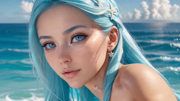 Ultra realistic photo, Ultra Skin Detail, Long white hair,highly detailed texture, soft light, saturation, contrast,(masterpiece),ультра full hd 4k,Clear Focus, noise suppression ,very beautiful girl portrait photo,maximum realism, the girl in all her glor...