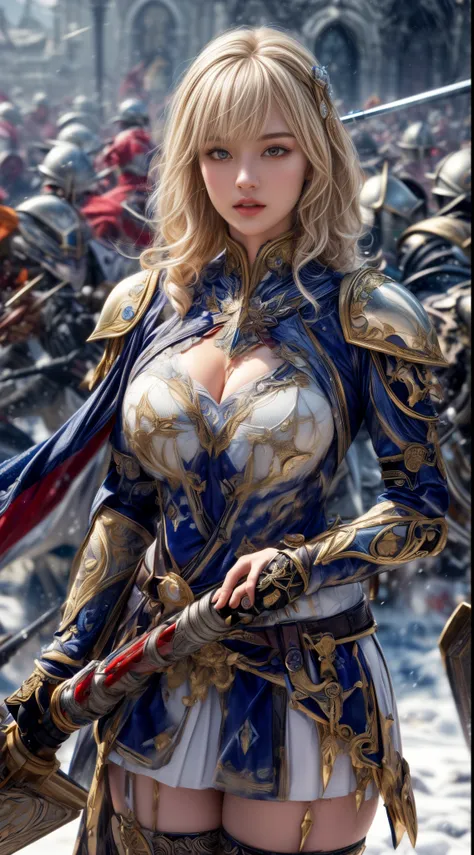 very beautiful woman、slender women、(detailed face)、realistic skin、((holy knight)), ((pearl white armor))、((((black armor with ve...