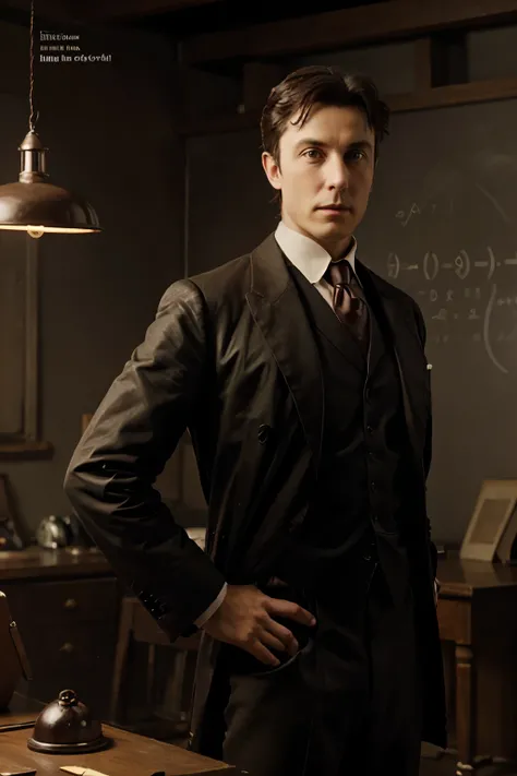 Mathematics cover with the character Nikolas Tesla in the background