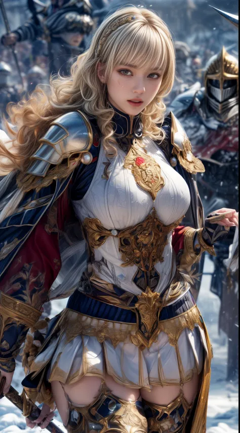 very beautiful woman、slender women、(detailed face)、realistic skin、((holy knight)), ((pearl white armor))、((((black armor with ve...