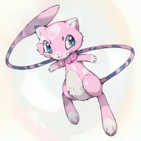 Close-up of a pink Pokemon character holding a hula hoop, meow, one person，Pink iconic character, Similar to Pokemon, meowtwo, Illustration Pokemon, Cute Pokemon Style, Erokitty, Cute mouse Pokemon, New Pokémon, Ken Sugimori, Strange Pokémon, ken sugimori ...