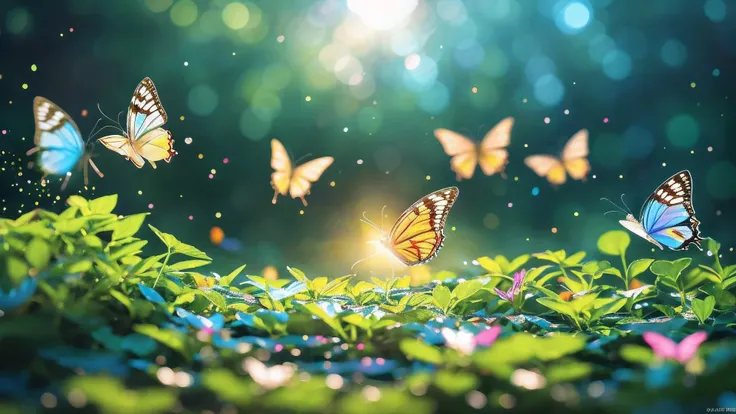 butterflies are painted with Flowers and Butterflies on a white surface, harmony of butterfly, butterfly, Flowers and Butterflies, mechanical butterfly, Very realistic, with beautiful wings, Beautiful digital artwork, Beautiful digital art, Beautiful and r...
