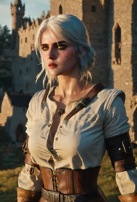 (masterpiece), (extremely intricate:1.3), (realistic), photo of ciri_w3, ciri_w3_outfit, 4k, highly detailed, the most beautiful...