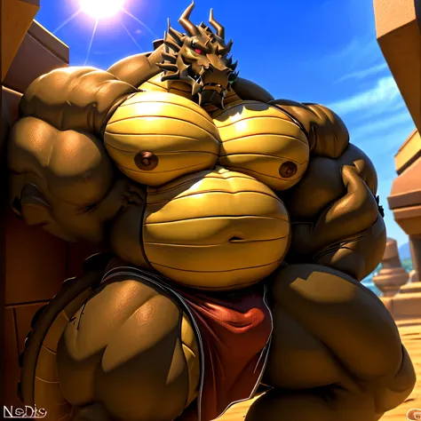 shendu, eastern dragon king, male dragon, eastern dragon,hefty body,  with very big muscles, hulking, huge, colossal body,  extremely strong, big abdominal muscles, hefty musclegut, pecs, Strong and robust musclegut , prominent muscle abs, sharp claws, leg...