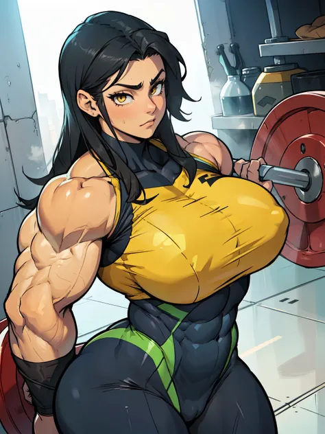 (((muscular girl massive breats))) sad pale skin black hair yellow eyes bodybuilder thick thick thick thick thick thick thick thick thick thick thick thick thick thick thick thick thick thick thick thick skintight suit