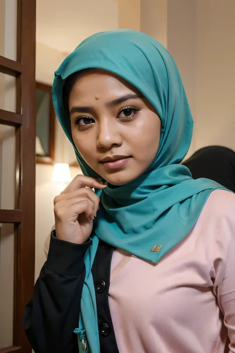 buat foto wanita berjilbab yang memiliki payudara besar