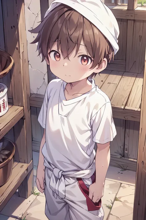 1boy, aoi, masterpiece, ultra detail, male focus, soccer shirt, adorable captivating, light brown hair , red eyes , white albine...