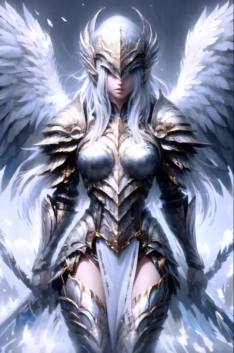 1 Girl,sit,White streamer,Saint,Martial God,blue
