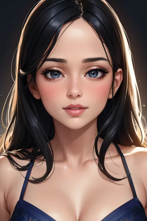 (best quality,4k,8k,highres,masterpiece:1.2),ultra-detailed,(realistic,photorealistic,photo-realistic:1.37),portrait,sexy woman,long straight black hair,detailed eyes,detailed lips,beautiful face,navy blue saree,silver embroidery,seductively gazing,smiling...