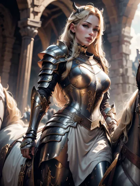 (masterpiece, superb detail, super detailed, high resolution), male focus, (((female armor))), (((armor dress set))), (she has l...