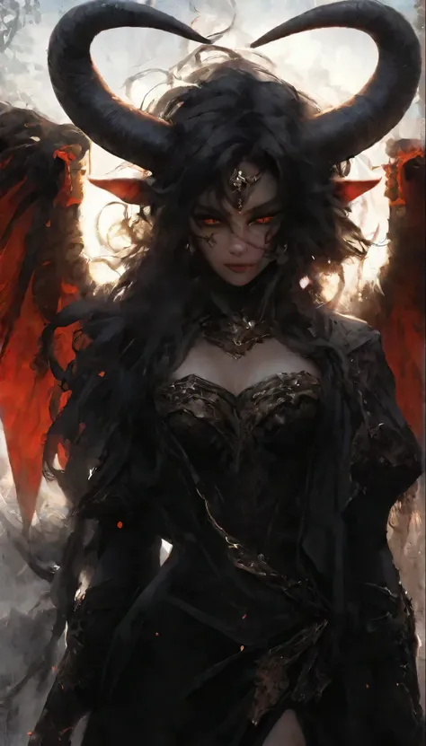 (masterpiece), (best quality: 1.4), (imperfect anatomy: 1.4), high quality, expressive eyes, full body, three-headed beast, detailed cebesas, horrible faces, terrifying faces, detailed ((goat headhead of minotaurzombie head)), (dense, black hair all over t...