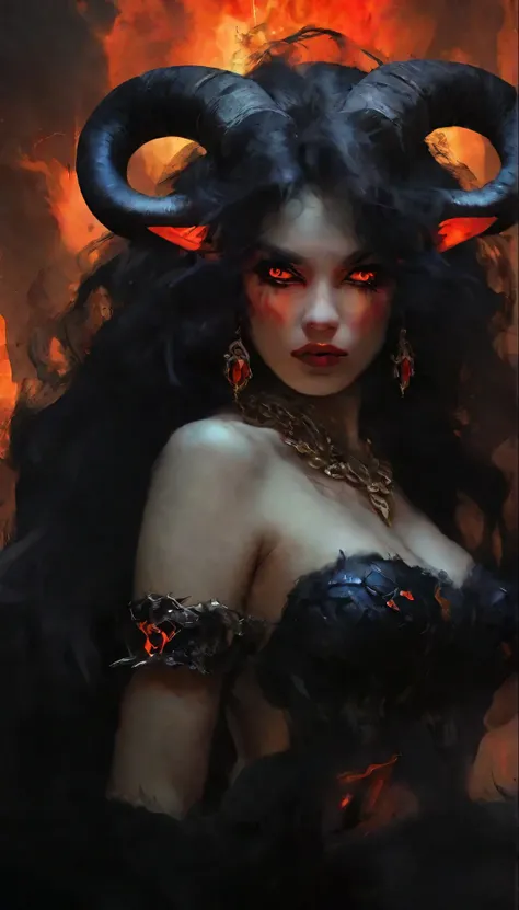 (masterpiece), (best quality: 1.4), (imperfect anatomy: 1.4), high quality, expressive eyes, full body, three-headed beast, detailed cebesas, horrible faces, terrifying faces, detailed ((goat headhead of minotaurzombie head)), (dense, black hair all over t...