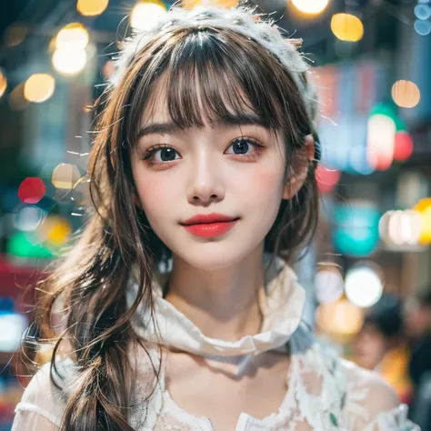 Super cute and beautiful young woman in idol costume、Wearing all white tights、smile、Very detailed、4k、8k、High resolution、masterpiece:1.2、Super detailed、Photorealistic、Photorealistic:1.37、HDR、UHD 、Studio Lighting、Ultra Definition Painting、Sharp focus、Physica...