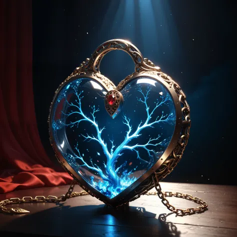 in style of John Bauer,(in style of by Liu Ye:0.9),
conceptual design of the transparent glass human heart (organ),(a glowing glass heart (organ) entangle in a metal chain and lightning bolt:1.3),(Flexible Polyhedron lines heart (organ) closeup:1.4),(Rose ...