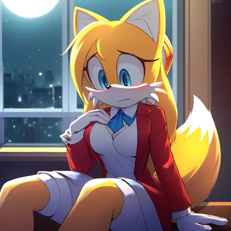 score_9, score_8_up, score_7_up, 2D, ((Masterpiece)), high quality, studio quality, ((((solo)))), ((((1girl)))), (((Tails the Fox but female))), Female Tails, Female, Mobian, Fox, (((light yellow fur))), (((long light yellow hair))), light blue eyes, ((abo...