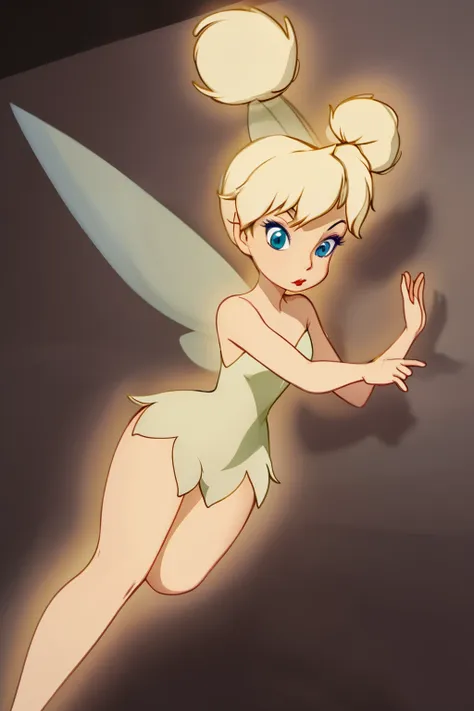 (masterpiece, best quality, high resolution:1.4), 1girl, tinker bell, fairy wings, green_fairy_dress