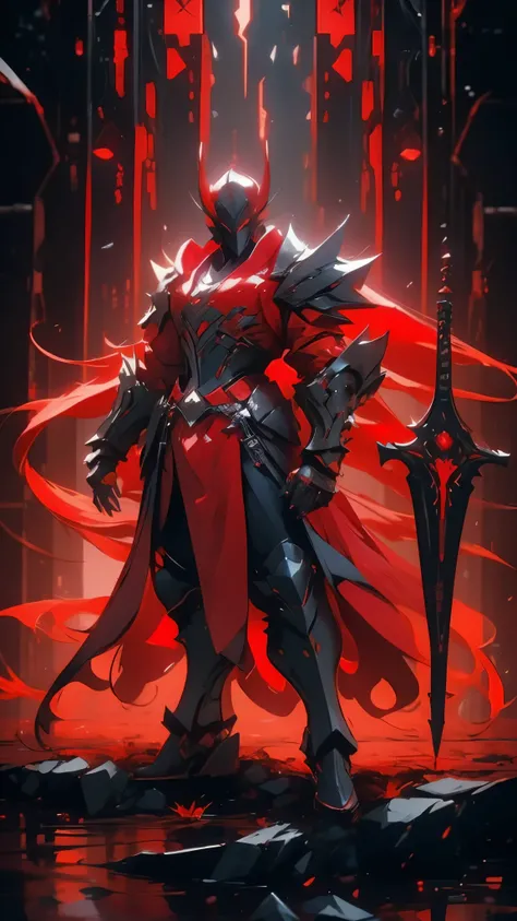 a man in a red jacket and black pants standing in a dark room, wearing cultist red robe, crimson attire, character from mortal kombat, as a character in tekken, fighting game character, cyberpunk assassin, red hooded mage, cyberpunk outfits, crimson clothe...