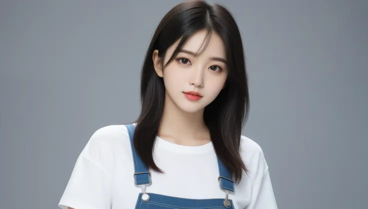 8k, Ultra-high resolution, highest quality, masterpiece, Surreal, photograph, 1 girl, (16 years old:1.3), pretty girl, Cute Face, Beautiful eyes in every detail, 細かくdetailedに,masterpiece,, One Girl:1.2, Japan Female Announcer, One beautiful woman,overalls,...