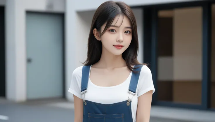 8k, Ultra-high resolution, highest quality, masterpiece, Surreal, photograph, 1 girl, (16 years old:1.3), pretty girl, Cute Face, Beautiful eyes in every detail, 細かくdetailedに,masterpiece,, One Girl:1.2, Japan Female Announcer, One beautiful woman,overalls,...