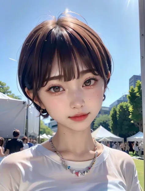 (highest quality:1.4)、(masterpiece:1.4)、RAW Photos、8k、((Best image quality))、 ((High resolution))、Beautiful face in every detail、Realistic human skin、Gentle expression、(One Woman:1.3 )、Realistic、Photorealistic、(short hair)、(The most beautiful woman:1.3)、(C...