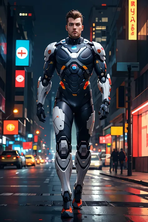 bionic man cyberpunk full body