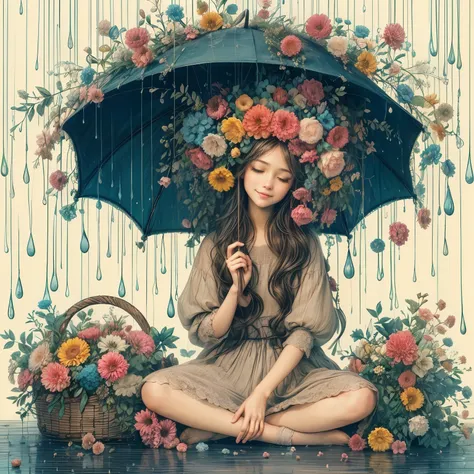 creat a very beautiful young woman a flower girl is she, I saw her sitting in the rain Raindrops falling on her She didnt seem to care She sat there and smiled at me And I knew (I knew, I knew, I knew, I knew) She could make me happy (happy, happy) Flowers...