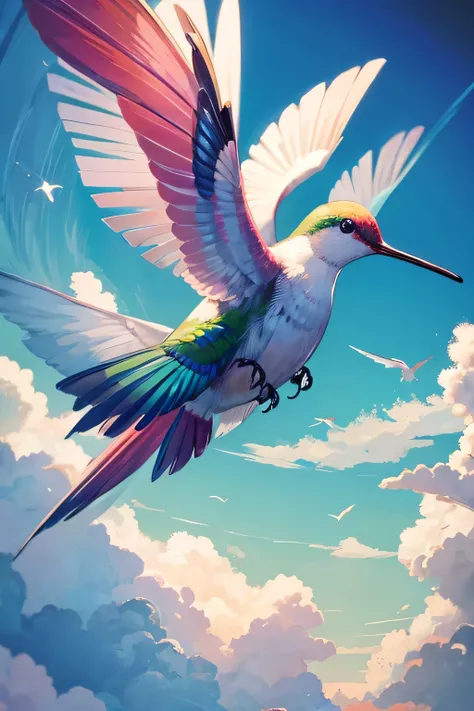 hummingbird flying illustration