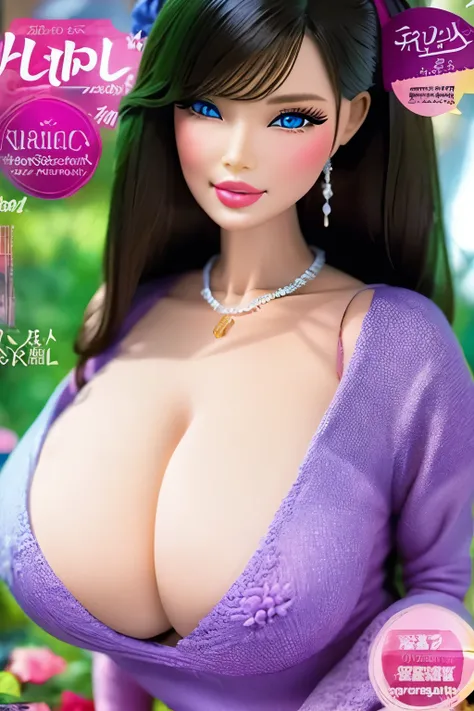 (Magazine cover: 1.2)(masterpiece, best quality: 1.2),Barbie doll, Exquisite eyes,， Black Hair（（Sexy sweater））Take sexy photos（8K）（HD）