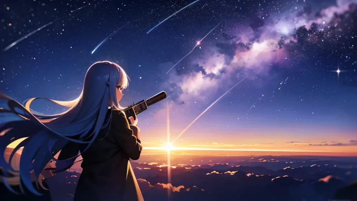 a beautiful sky filled with shooting stars