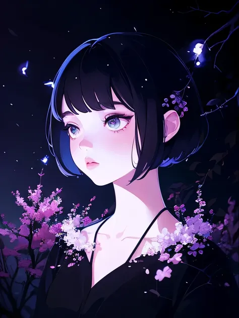 spirits among branches and fireflies by kuvshinov, samdoesart, dreamlikeart, (((surrealism))), (style-glass)