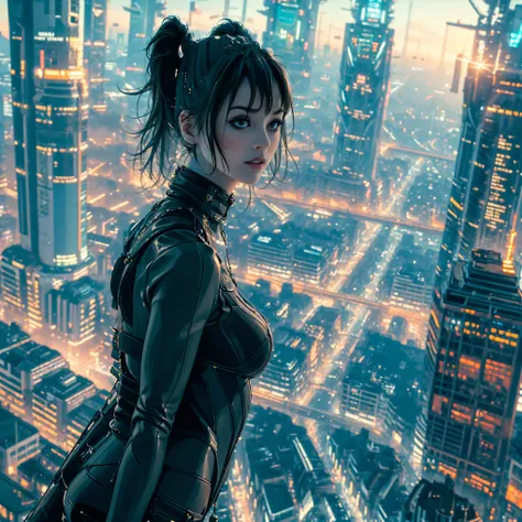 (ultra-detailed, masterpiece:1.2), extremely detailed artwork, best quality, high-resolution, hyper-realistic:1.37, attractive girl, breathtaking leap, background cityscape, realistic lighting, vibrant colors, elegant dress, flowing hair, graceful posture,...