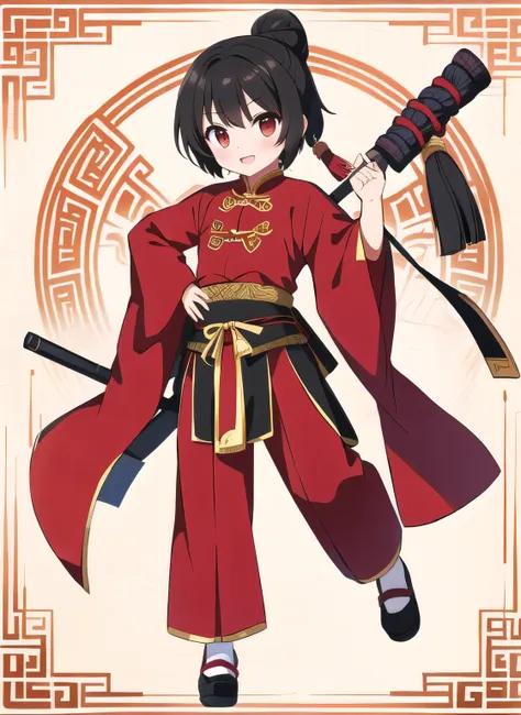 chinese style，costume，there are weapons，male，children&#39;s drawings