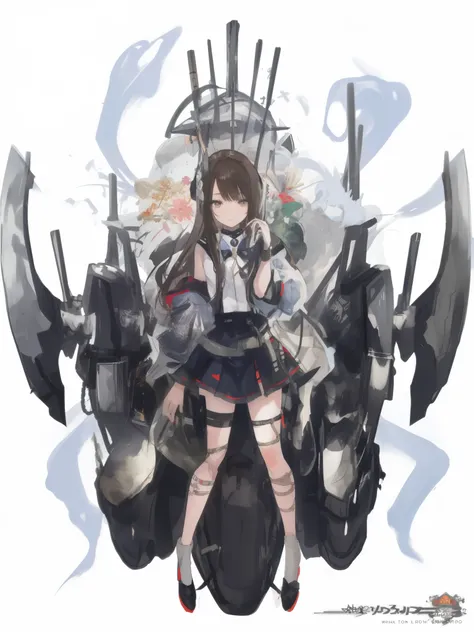 (brown hair swept bangs:1.3), a close up of a person on a motorcycle with a sword, mechanized valkyrie girl, hatsune miku in warhammer 40k, official artwork, art of kirokaze pixel, from arknights, kantai collection style, high detailed official artwork, gu...