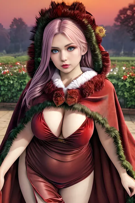 1girl,(RED theme: 1.2), (Velvet fabric nightgown: 1.2), (Koch snowflake cloak: 1.5), ,garden,moon,huge breasts,lactating,(lip gloss),(masterpiece), best quality, (real life portrait photography:1.5),unltra detailed,8K,Shot with a professional-grade camera ...