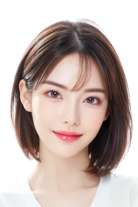 (highest quality、tabletop、8k、best image quality、award-winning works)、cute beauty、(short bob hair:1.1)、(alone:1.2)、(white fitted ...