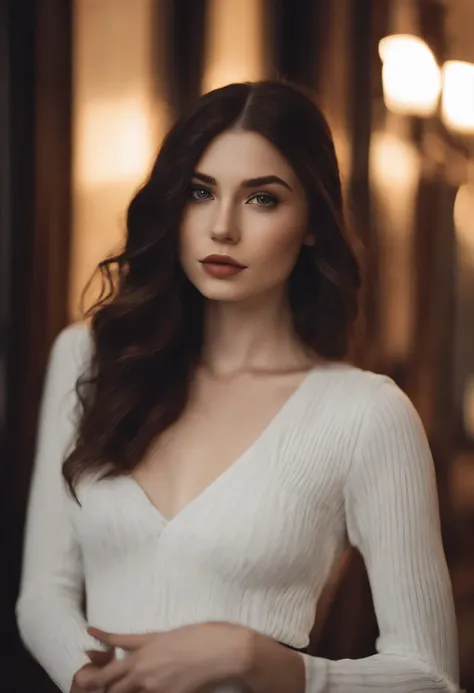 Arafed woman with long black hair and a black bra top, Kailee Mandel, Destaques brancos nos cabelos, 2 modelo feminino de 4 anos, Ilya Kuvshinov com cabelo largo, extremely pale white skin, charli bowater, ela tem cerca de 2 0 anos, ela tem cerca de 20 ano...