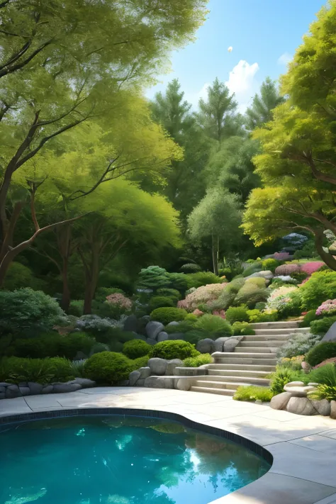 The garden and wall are planted with pine trees, pine trees, peach trees, and apricot trees. There are many types of shrubs to choose from for inclusion in Japanese garden design such as sycamore, laurel, apricot, sanh, and sapphire. Domestic plants are ma...