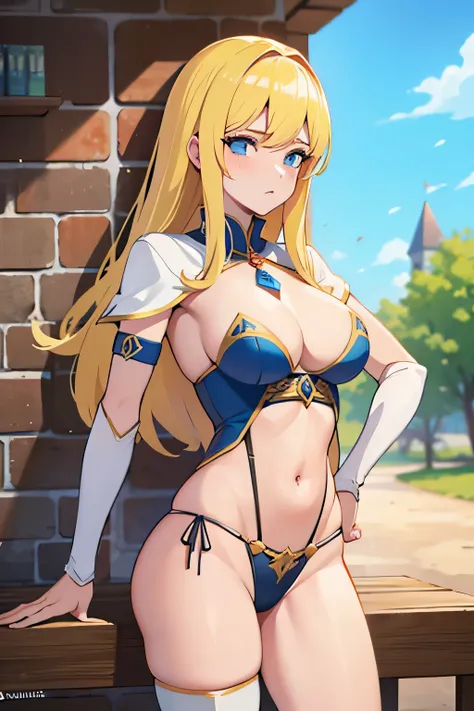 Hermosa guerrera medieval, sexi rubia