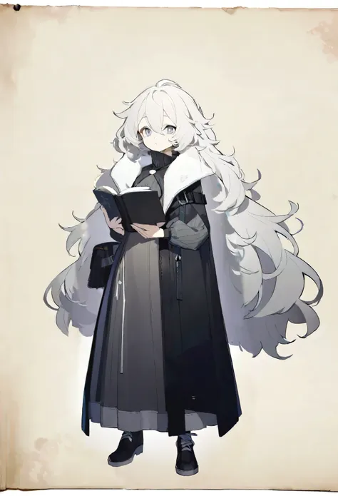 cape,long sleeves,one piece,bolero,dress,waist,stylish,holding a book,arknights wind,