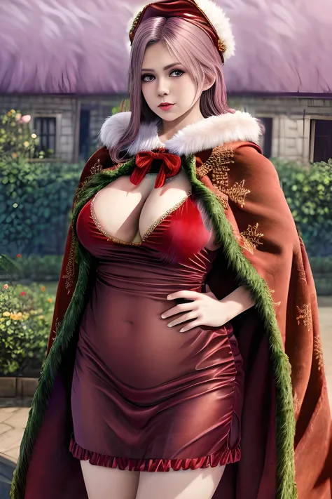 1girl,(RED theme: 1.2), (Velvet fabric nightgown: 1.2), (Koch snowflake cloak: 1.5), ,garden,moon,huge breasts,lactating,(lip gloss),(masterpiece), best quality, (real life portrait photography:1.5),unltra detailed,8K,Shot with a professional-grade camera ...