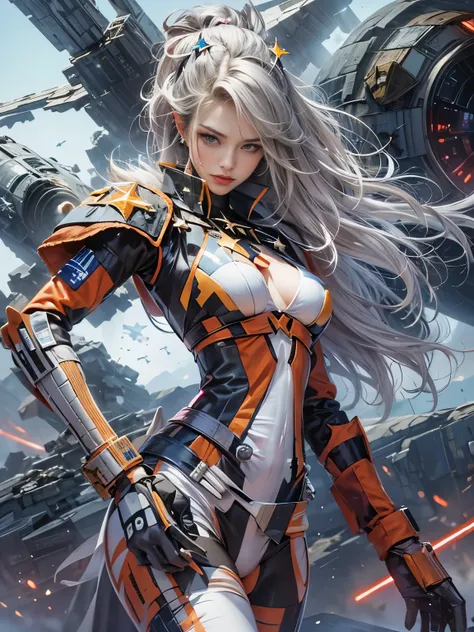 Zerg Queen Beautiful Girl: Ranlinger, 18 years old with slim body, (starfighter:1.6), Messy Hair, beautiful Perfect Face, Soft Skin, Perfect Face, Yasutomo Okas painting style, Big firm Breasts, hard nipples, mechanical robot suit, breasts exposed, cleavag...