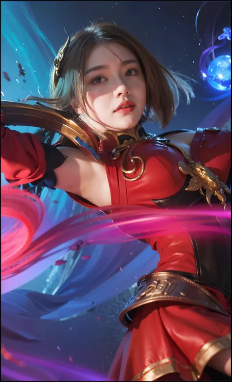 a close up of a woman wearing a red hood like a ruby ​​wearing a patch over one eye, shadowbringers cinematic, 4 k detail fantasy, a beautiful fantasy empress, game cg, xianxia fantasy, xianxia hero, 2. 5 d cgi anime fantasy artwork, cinematic goddess clos...