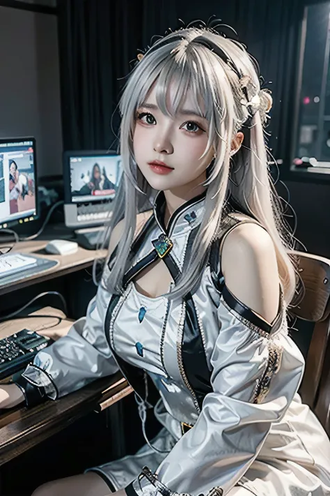 ((best quality)), ((masterpiece)), Snow mountain, ((ultra-detailed)), extremely detailed CG, (illustration), blizzard, ((detailed light)), (an extremely delicate and beautiful), 1girl, solo, ((cowboy shot)), ((cute face)), (beautiful detailed eyes), red ey...