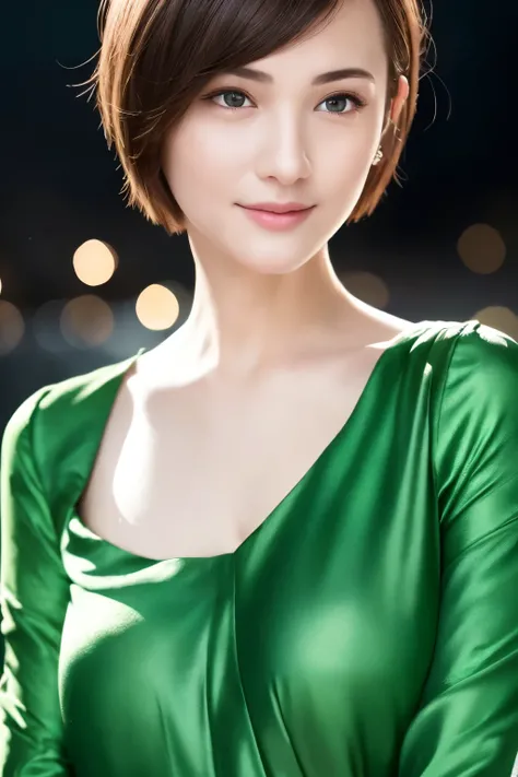 1girl,(wearing a green blouse:1.2),(RAW photo, best quality), (realistic, photo-realistic:1.4), masterpiece, an extremely delicate and beautiful, extremely detailed, 2k wallpaper, Amazing, finely detail, extremely detailed CG unity 8k wallpaper, ultra-deta...