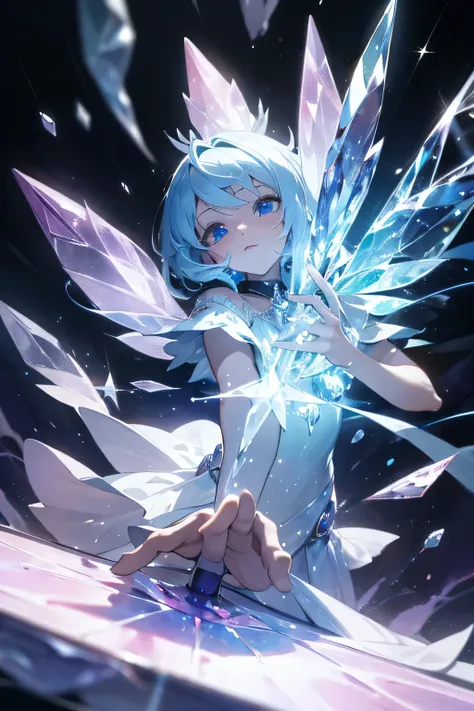 image of a crystal fairy controlling crystal with a magic wand