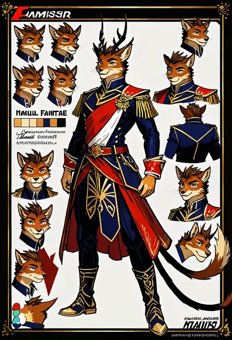 cover page, highres, top quality, best quality, paid reward available, unparalleled masterpiece, perfect artwork, absurdres, High-quality illustrations(style of final fantasy)(concept art, character sheet)perfect anatomy(handsome boy, kemono)(furry anthro)...