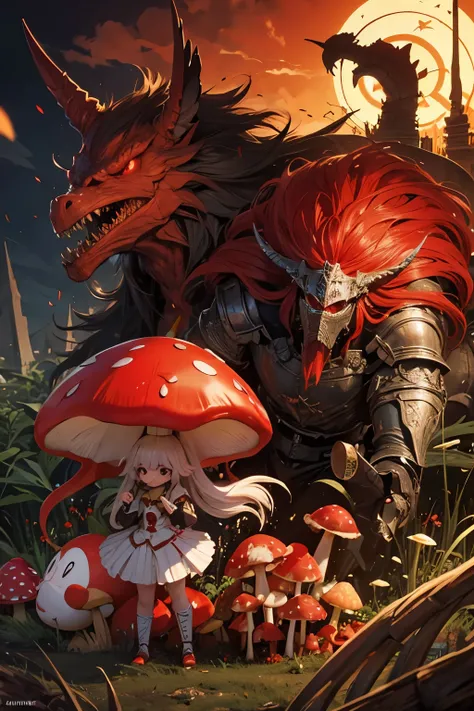 knight of the red mushroom and red mushroom Monster